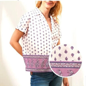 Banana Republic Border Print Boxy Shirt